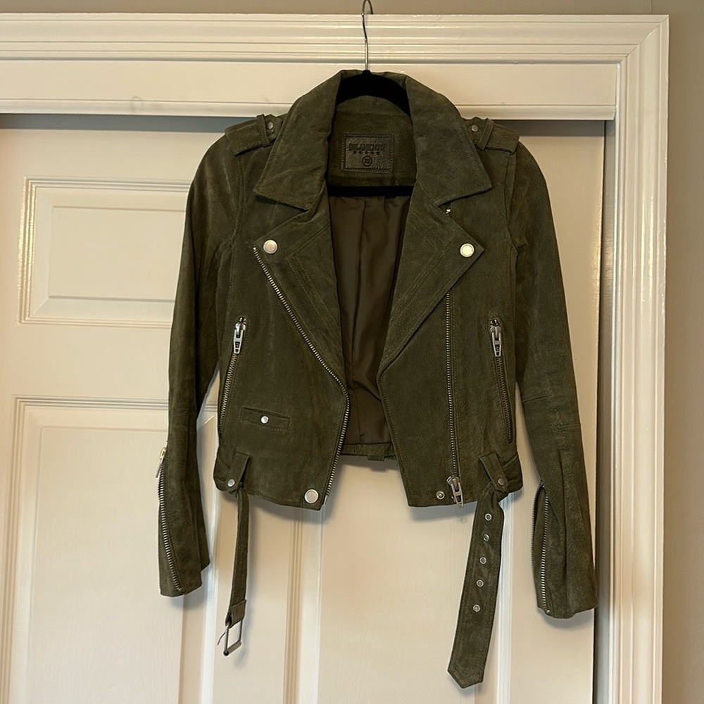 Blank NYC Green Suede Jacket